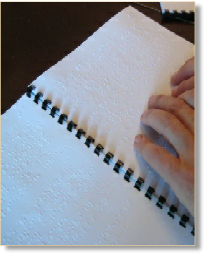 Braille document with comb binding